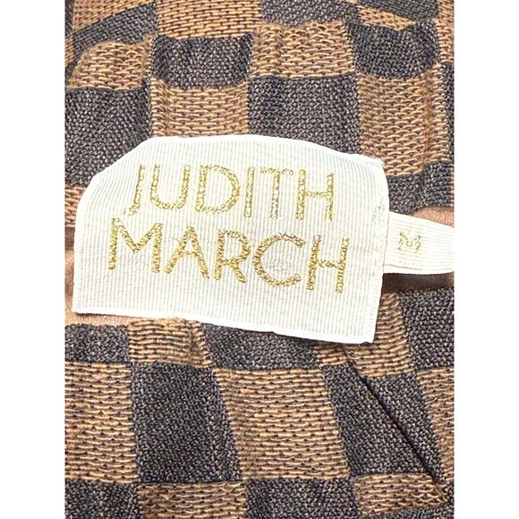 Judith March Check Mate Brown Jacquard Wrap Skirt Women’s Medium Plaid Fringe - Picture 8 of 10